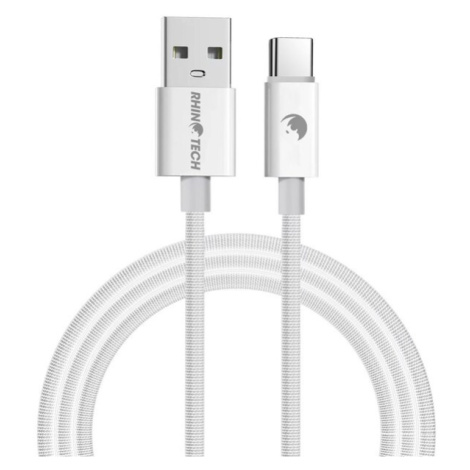 RhinoTech kábel s nylonovým opletom USB-A na USB-C 27W 1M biela