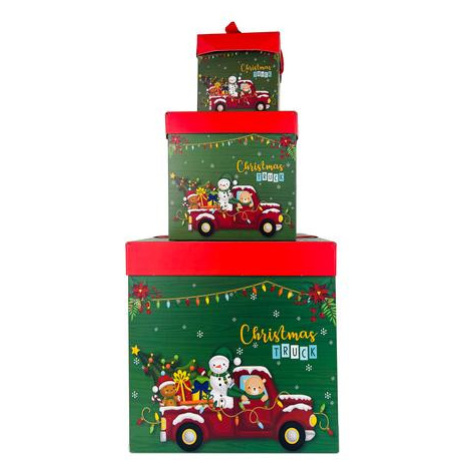 TORO Darčeková krabička so stuhou TORO set 3ks zelené vianoce