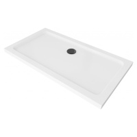 MEXEN/S - Flat sprchová vanička obdĺžniková slim 120 x 70, biela + čierny sifón 40107012B