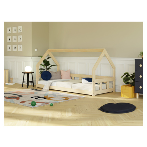 Benlemi Nízka domčeková posteľ pre deti FENCE 6v1 so zábranou Zvoľte farbu: Biela, Zvoľte rozmer