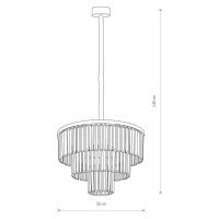 Závesné svetlo Cristal, transparentné/strieborné, Ø 56 cm