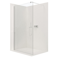 CERANO - Sprchová zástena Walk-in Onyx Ľ/P - guľatá vzpera - chróm, transparentné sklo - 160x200