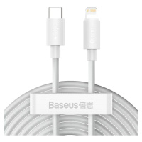 Kábel Baseus Simple Wisdom Data Cable Kit USB-C to Lightning 1.5m White (6953156230323)