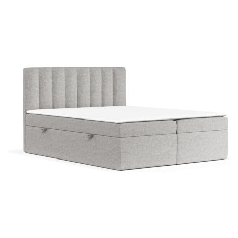 Svetlosivá boxspring posteľ s úložným priestorom 180x200 cm Novento – Maison de Rêve