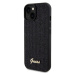 Guess PU Square Mirror Script Logo Zadný Kryt pre iPhone 15 Black