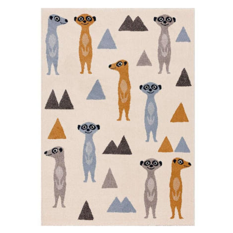 Antialergénny detský koberec 230x160 cm Funny Meerkat - Yellow Tipi