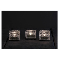 Súprava 3 vonkajších solárnych sviečok Star Trading Candle Icecube, výška 5,5 cm