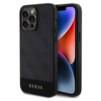 Guess PU 4G Stripe MagSafe Zadný Kryt pre iPhone 15 Pro Black