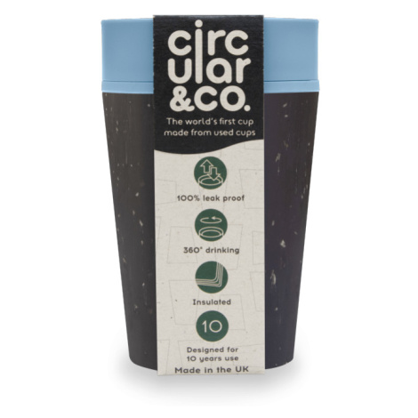 Kruhový pohár (rCup) čierno-modrý 227ml