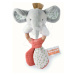 Plyšový sloník s hrkálkou Couleurs Savane Doudou et Compagnie sivo-ružový 15 cm od 0 mes