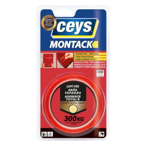 CEYS CEYS, MONTACK LEPÍ VŠETKO OKAMŽITE, montážna páska 2,5mx19mm, 48507240