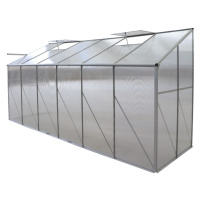Záhradný skleník k stene, polykarbonát, 122x374x199 cm, MABON TYP 4