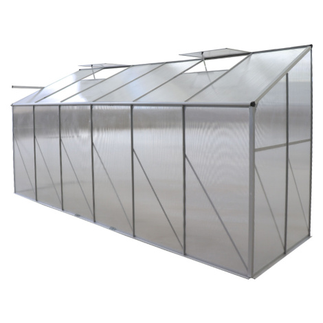 Záhradný skleník k stene, polykarbonát, 122x374x199 cm, MABON TYP 4 Tempo Kondela