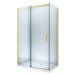 MEXEN/S - Omega obdĺžnikový sprchový kút 140x80, transparent, zlatý + vanička 825-140-080-50-00-