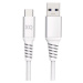 Kábel XQISIT NP Cotton braided USB-C to USB-A 3.0 200cm white (50834)