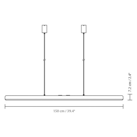 Závesné svietidlo UMAGE LED Hazel Branch, čierna/oceľ, 150 cm