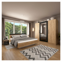 Spálňový komplet (posteľ 180x200 cm), dub artisan/antracit, MATISA