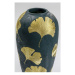 Tmavozelená váza so zlatými listami Kare Design legance, výška 74 cm
