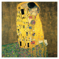 Reprodukcia obrazu Gustav Klimt - The Kiss, 70 x 70 cm