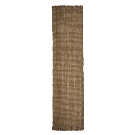 Hnedý jutový behúň Flair Rugs Jute, 60 x 230 cm