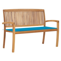 vidaXL Stohovateľná záhradná lavička s podložkou 128,5 cm tíkový masív