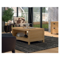 Estila Luxusný dizajnový konferenčný stolík Lyon z masívneho dreva s poličkou obĺžnikový 110cm