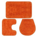 Súprava kúpeľňových predložiek 3 kusy textilná oranžová