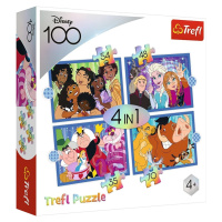 Puzzle 4v1 - Šťastný svet Disney / Disney 100