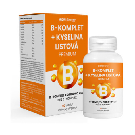 MOVIT B-komplet + kyselina listová premium 90 tabliet