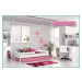Expedo Detská posteľ HARRY P1 COLOR s farebnou zásuvkou + matrac, 80x160 cm, biely/ružový