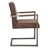 LuxD 22864 Konzolová stolička Boss vintage hnedá s podrúčkami