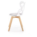 HALMAR K308 jedálenská stolička biela / sivá / prírodná