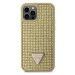 Guess Rhinestones Triangle Metal Logo Kryt pre iPhone 12 / 12 Pro, Zlatý