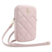 Guess PU Quilted 4G Metal Logo Wallet Phone Bag Zipper Pink