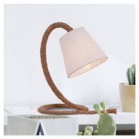 Stolná lampa Rope textilné tienidlo prírodné lano