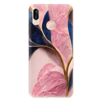Odolné silikónové puzdro iSaprio - Pink Blue Leaves - Huawei P20 Lite