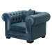 Dekoria Kreslo Chesterfield Classic Velvet Midnight 118 x 96 x 77 cm, 118 x 96 x 77 cm