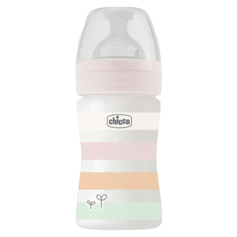 CHICCO Fľaša dojčenská Well-being silikón, dievča 150 ml