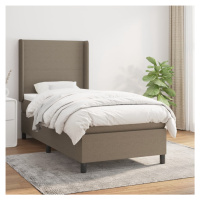 vidaXL Posteľný rám boxspring s matracom sivohnedý 90x190 cm látka