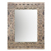 Estila Dizajnové obdĺžnikové zrkadlo Carlito v drevenom ručne vyrezávanom ráme z dreva Albasia s