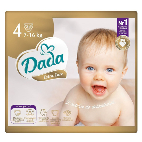 DADA Extra Care Plienky jednorazové 4 Maxi (7-16 kg) 33 ks