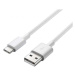 Kábel WG USB-C na USB, 2m, 60W, opletený, biela
