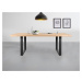 Sconto Jedálenský stôl AMAYA UN dub/kov, šírka 220 cm, prírodná hrana