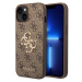 Guess PU 4G Metal Logo Zadný Kryt pre iPhone 15 Plus Brown