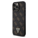 Guess PU Leather 4G Triangle Metal Logo Zadný Kryt pre iPhone 15 Pro Max Black