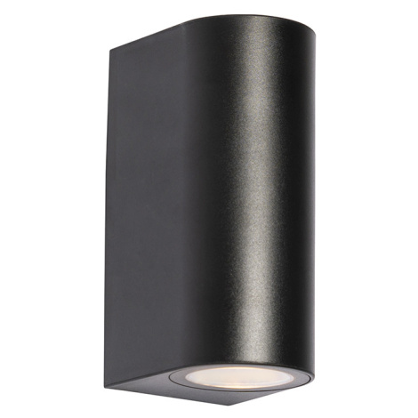 Moderné vonkajšie nástenné svietidlo čierne plastové oválne 2-svetlo - Baleno QAZQA