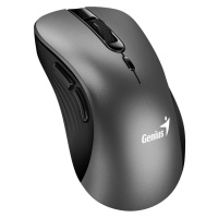 Genius Ergo 8100S Myš, bezdrôtová, ergonomická, optická, 1600DPI, 6 tlačidiel, USB, kovovo šedá