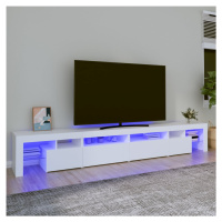 vidaXL TV skrinka s LED svetlami biela 260x36,5x40 cm