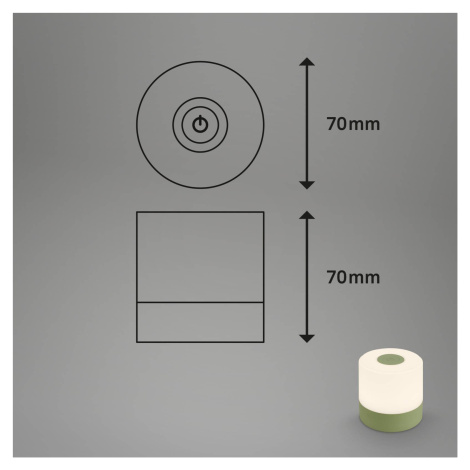 Dobíjacia stolová lampa LED Smal, zelená, 2 700 K, stmievateľná