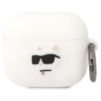 Karl Lagerfeld 3D Logo NFT Choupette Head Silikónové Puzdro pre Airpods 3 White